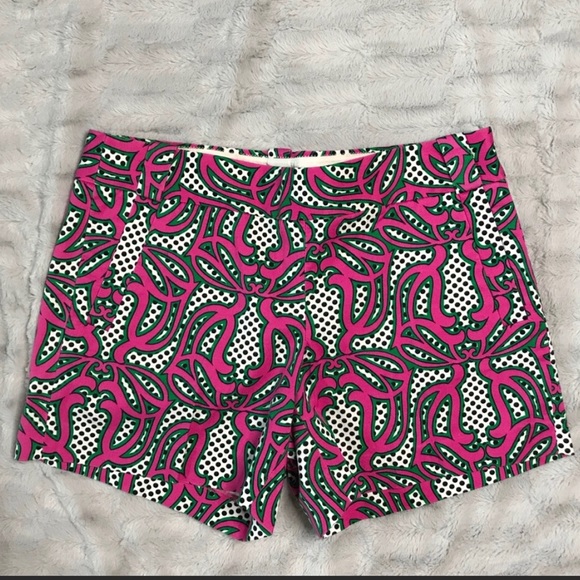 J. Crew Pants - J. Crew Polka Dot Floral Print City Fit Shorts